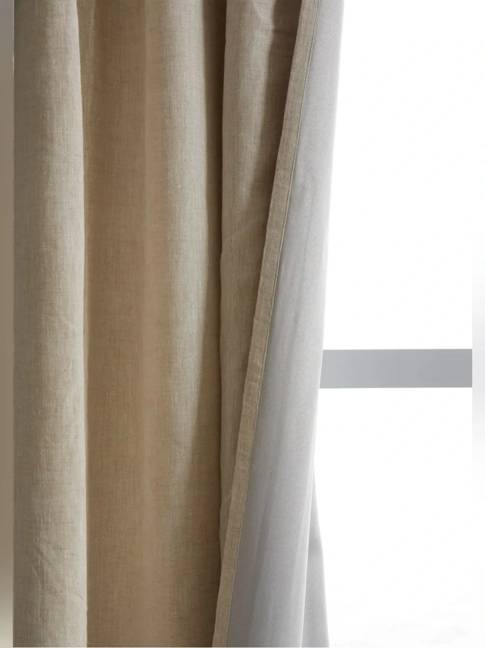 NWT Quince European Linen Room Darkening Curtain - Single Panel, 96 X 96-Flax